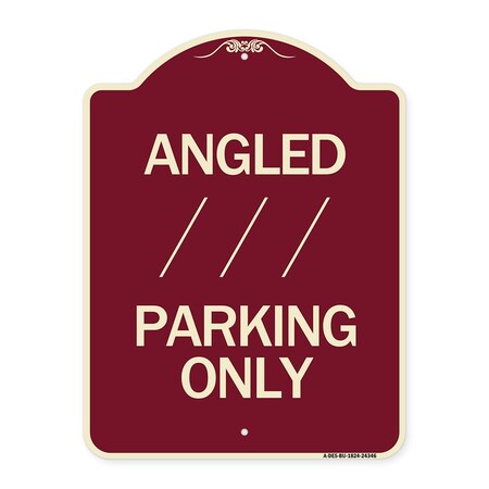 Signmission Angle Parking W/ Bidirectional Arrow 1 Heavy-Gauge Aluminum Sign, 24" x 18", BU-1824-24346 A-DES-BU-1824-24346
